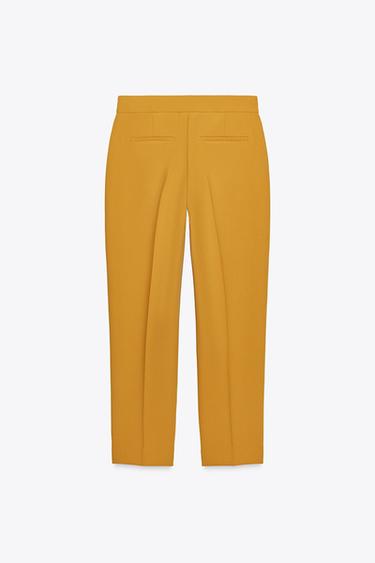 HIGH-WAIST SLIM TROUSERS - Mustard by Zara - Image 7