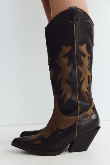 COMBINED COWBOY BOOTS - Brown by Zara - Image 1