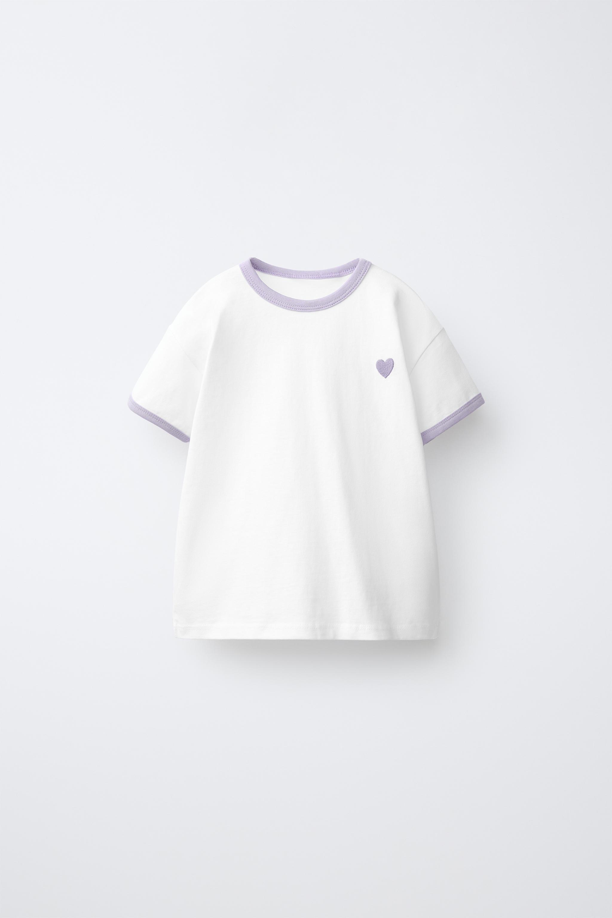 Детские футболки Zara EMBROIDERED CONTRAST T-SHIRT