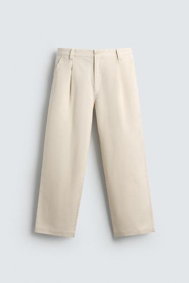 SOFT PLEATED TROUSERS - Ecru by Zara