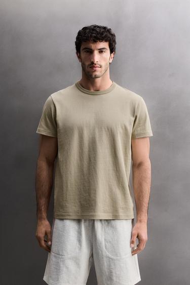 RELAXED FIT HEAVYWEIGHT T-SHIRT - Sand by Zara