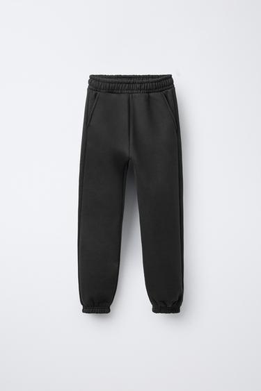 Zara FLEECE JOGGER PANTS - Dark anthracite