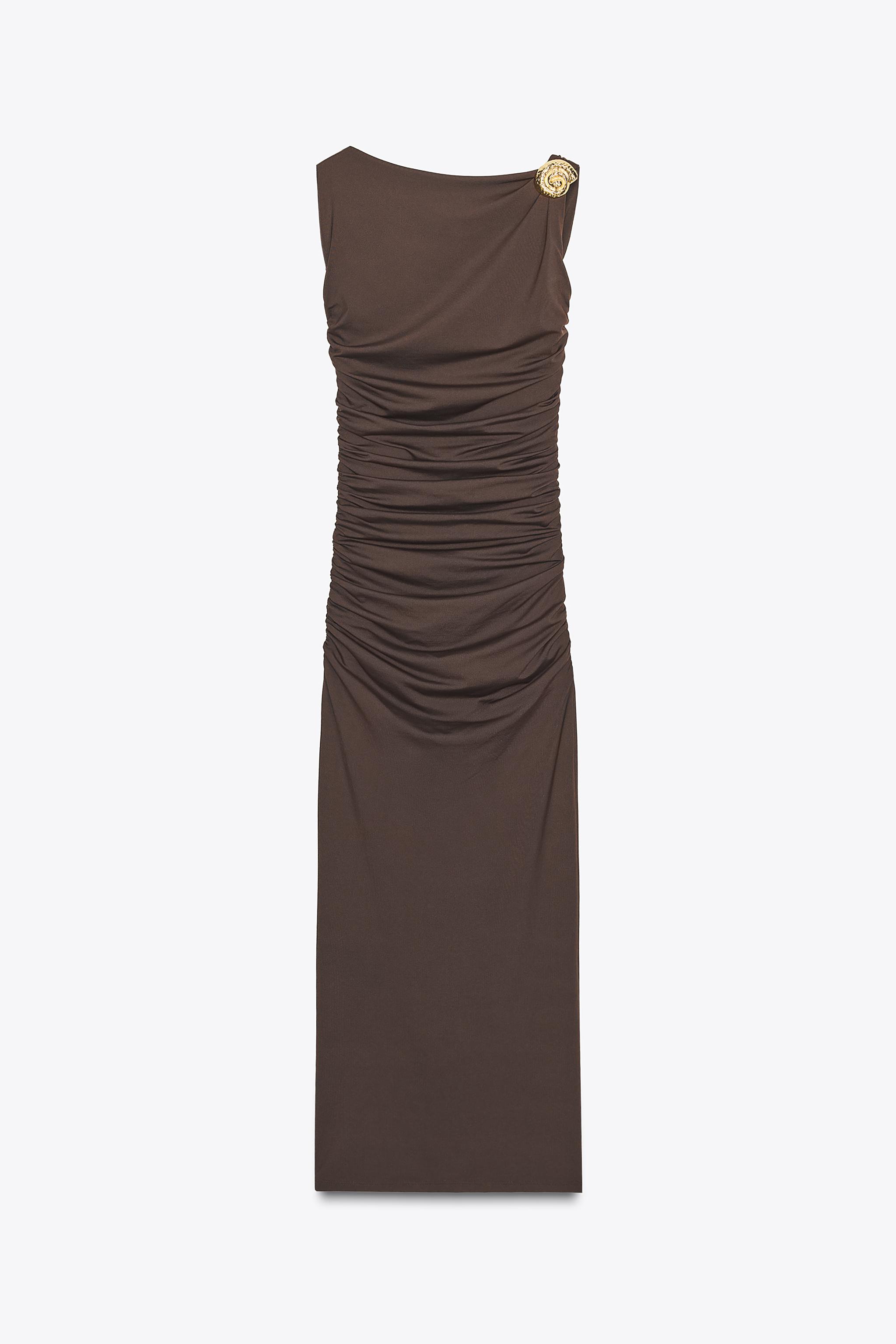 ★ZARA★ POLYAMIDE MIDI DRESS POLYAMIDE MIDI DRESS - Green | ZARA United States