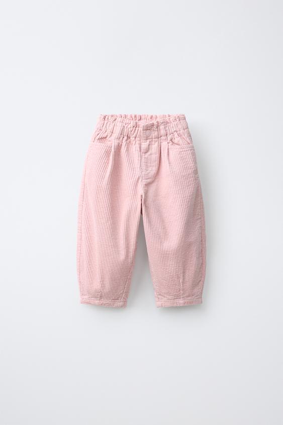Zaras MANCHESTERBYXA BAGGY MED FÖR - Rosa - Bild 0