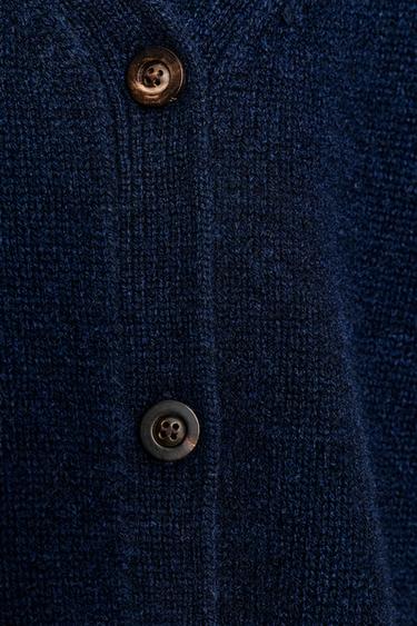 GILET 100% LAINE MANCHES BOUFFANTES - Bleu marine de Zara - Image 7