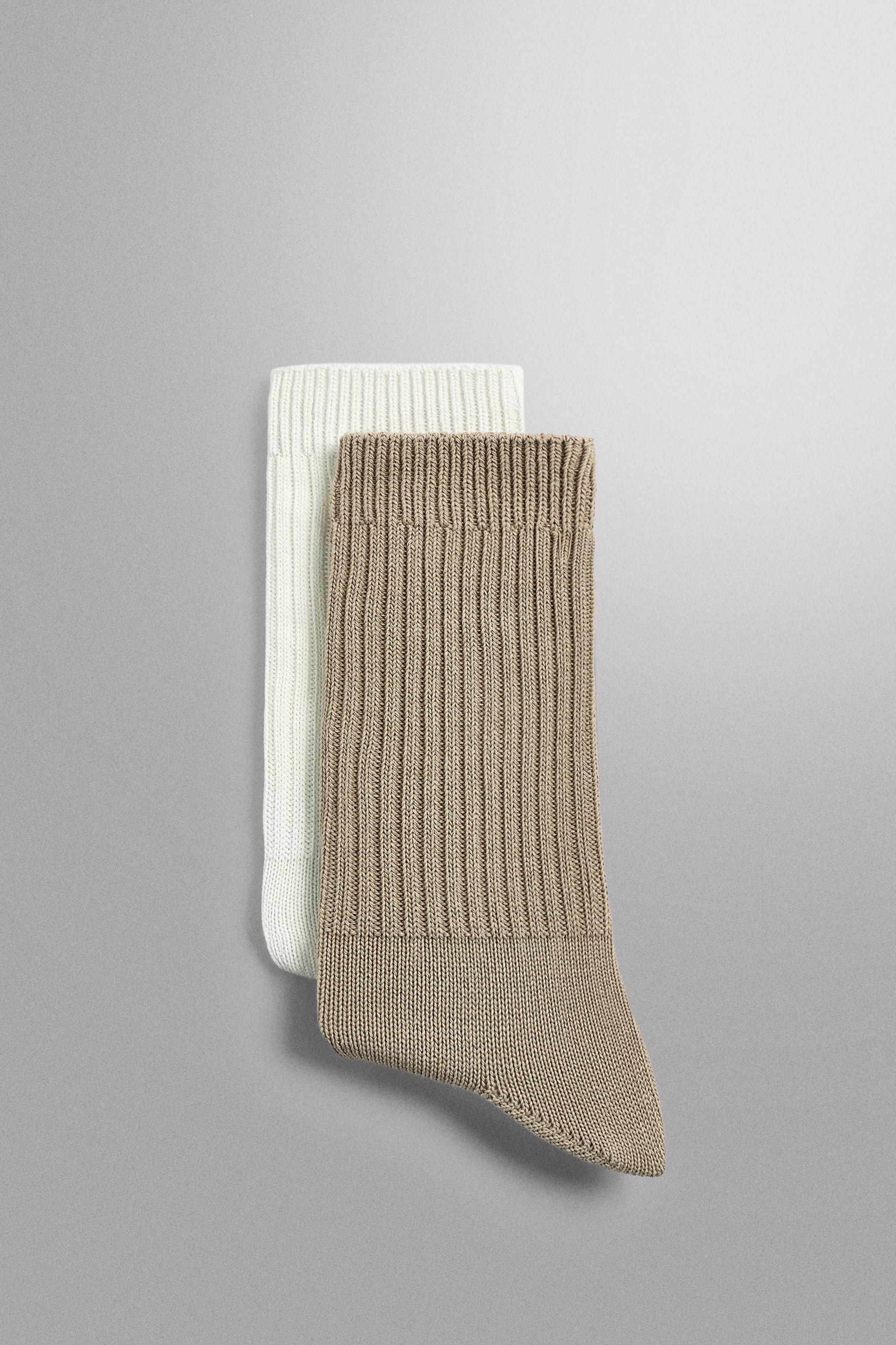 TRAINING SOCKS 2-PACK — ecru-white (alternate view)