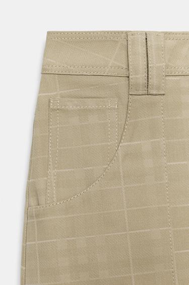 CHECK SKORT - Mid-camel by Zara - Image 4