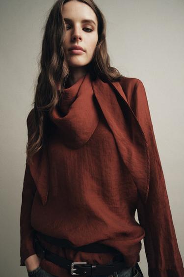 BLOUSE FLUIDE FOULARD MULTIPOSITION ZW COLLECTION - Tuile de Zara - Image 6