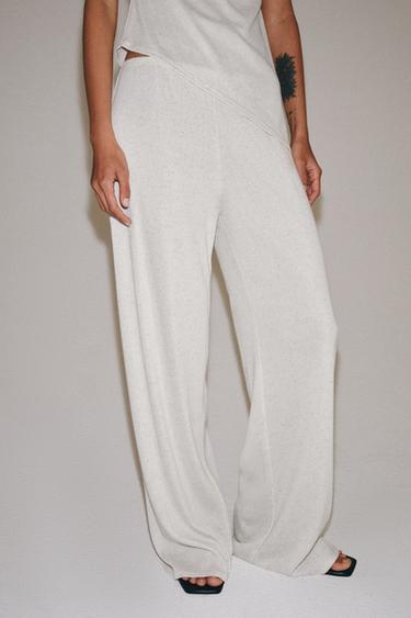 RUSTIC STRAIGHT TROUSERS - Ecru by Zara