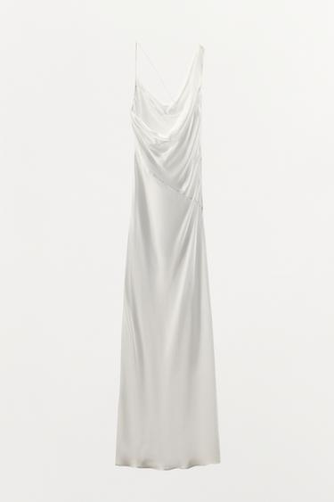 ROBE SATIN E D COLLET DOS cru Clair ZARA France robe-satin-e-d-collet-dos-cru-clair-zara-france