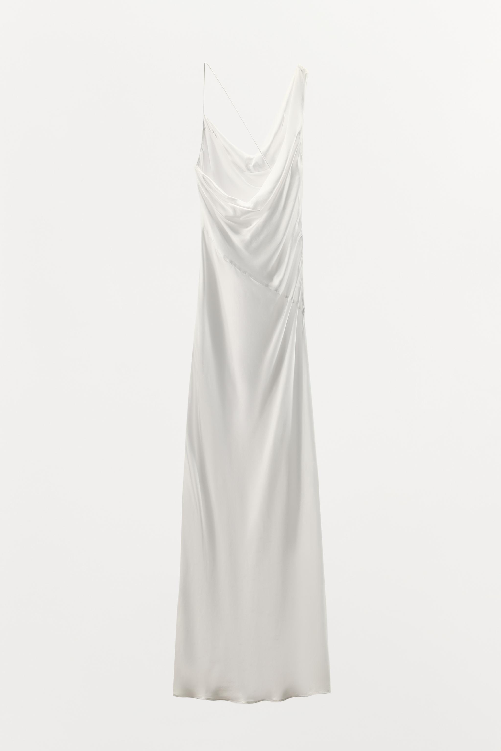 SATIN DRESS WITH BACK NECKLINE