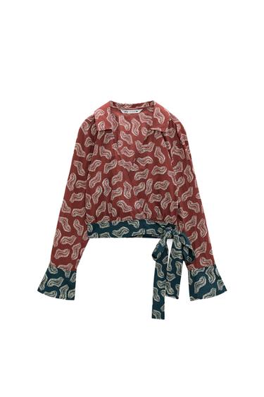 BLUSA CRUZADA ESTAMPADA