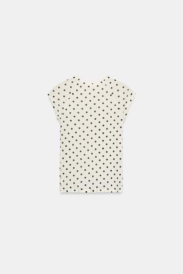 SUPIMA® SHORT SLEEVE DOT T-SHIRT - White by Zara - Image 4
