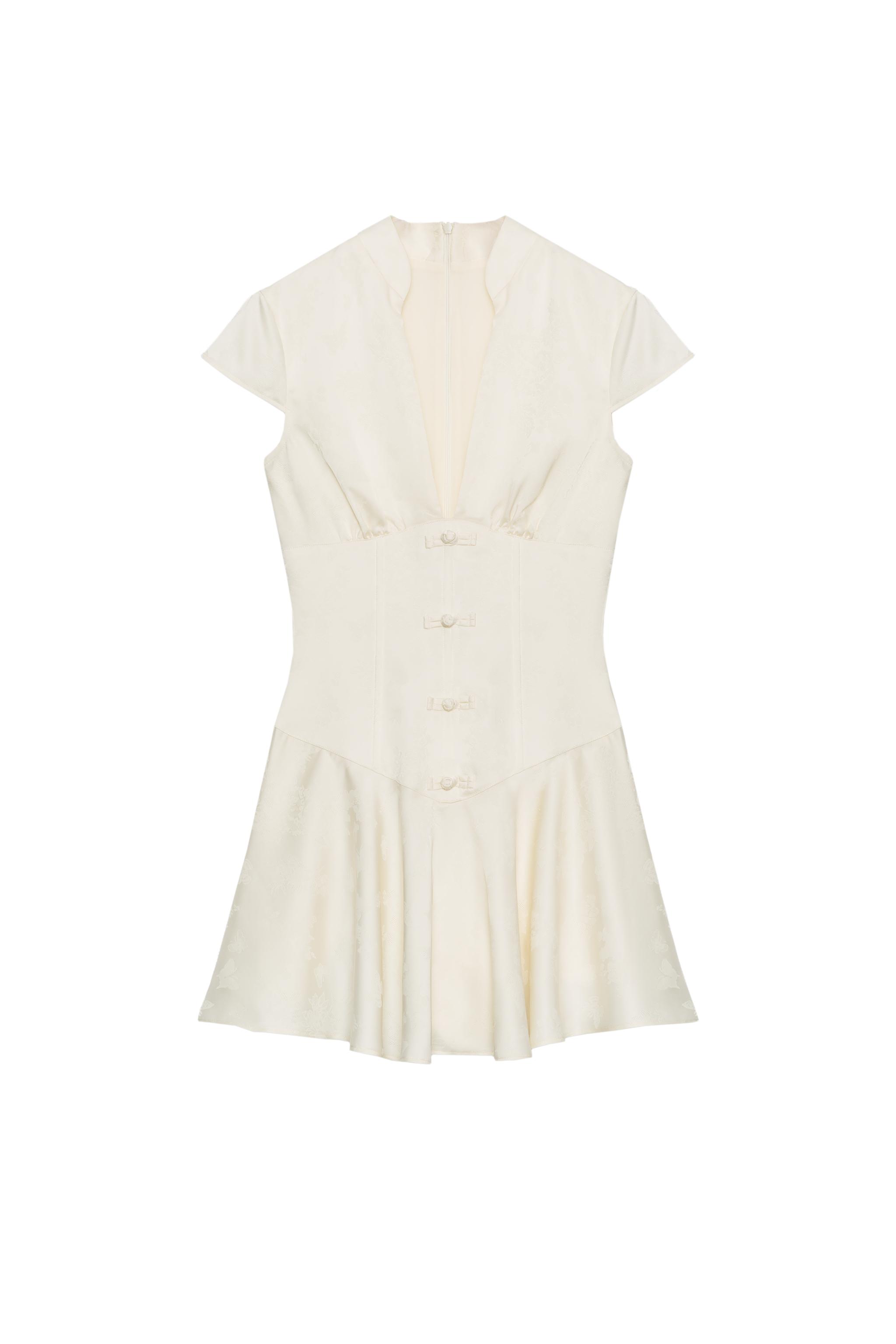 zara satin button dress SATIN EFFECT SHORT DRESS - Brown