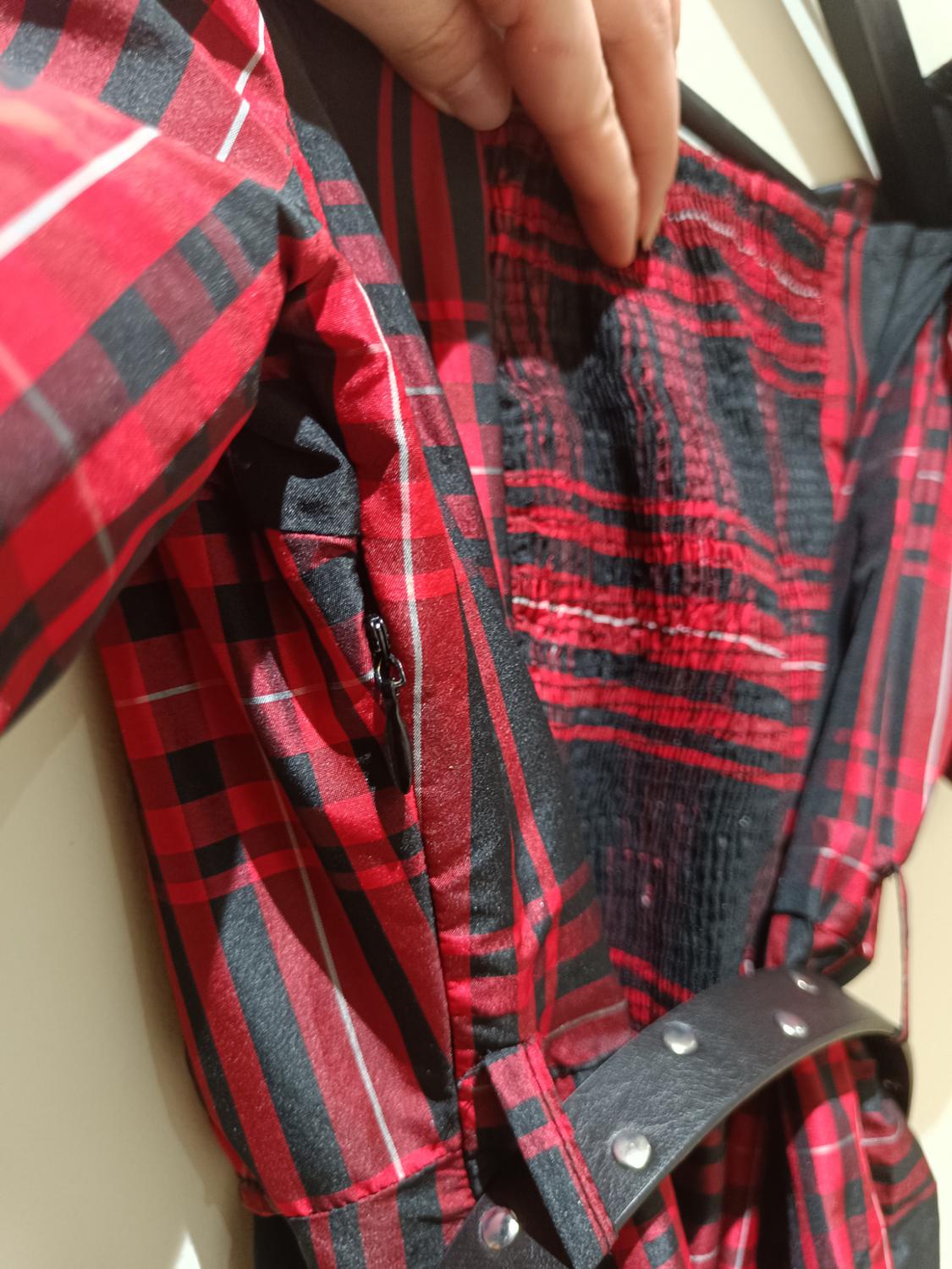 CHECKED DRESS WITH BELT - Image 10