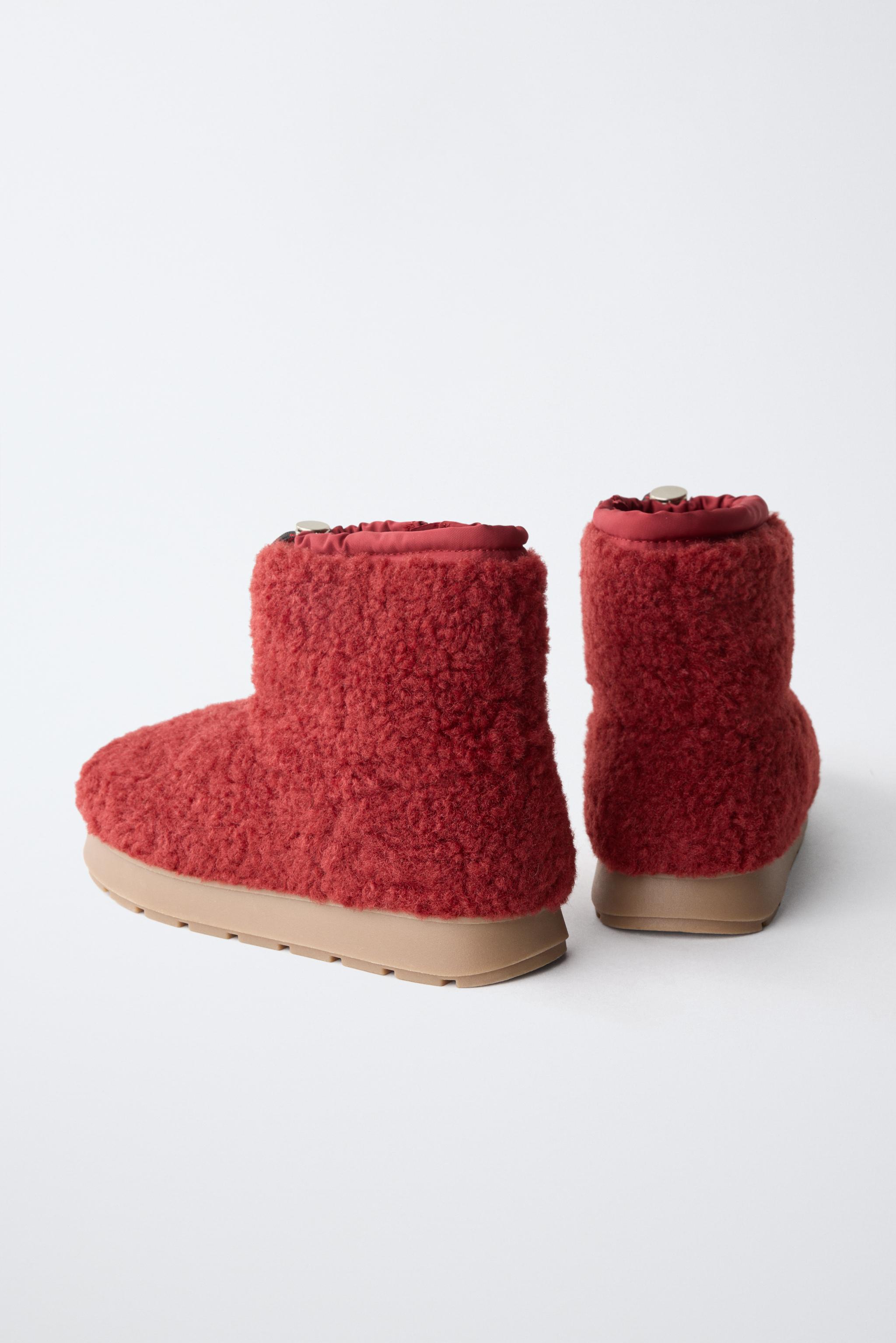 BOTTINES EFFET MOUTON COULEUR