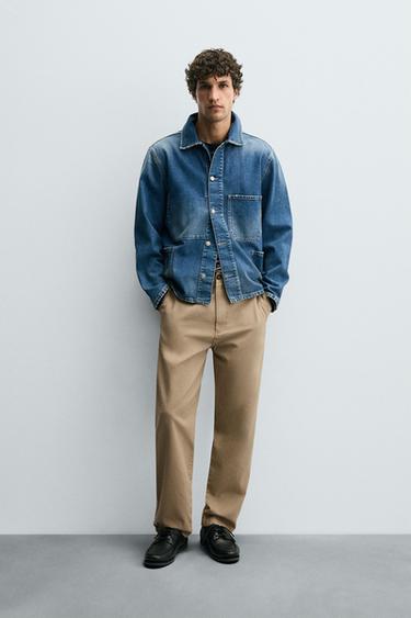 STRAIGHT-LEG CHINO TROUSERS - Sand by Zara