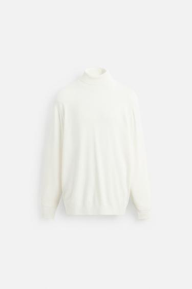 Zara VISCOSE BLEND SWEATER - Oyster-white
