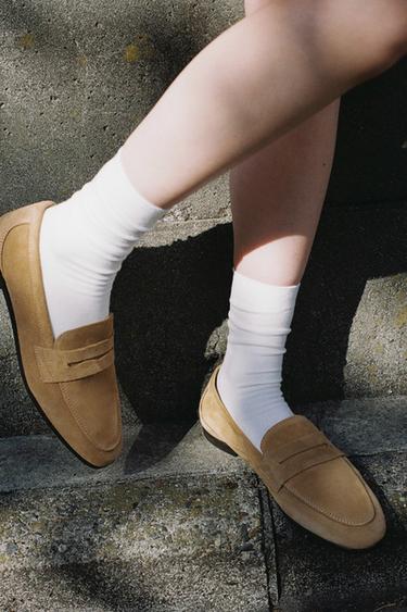 SUEDE LOAFERS - Brown by Zara