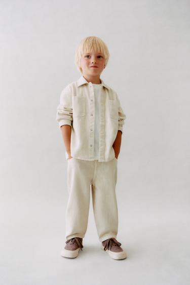 GERADE GESCHNITTENE HOSE MIT LEINEN - Cremefarben von Zara - Bild 0