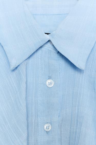 CHEMISE CROP À VOLANTS - Bleu ciel de Zara - Image 6