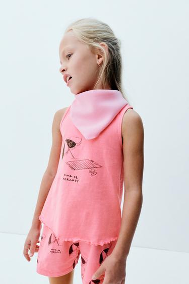 UMBRELLA T-SHIRT AND BERMUDA SHORTS CO-ORD - Neon pink by Zara