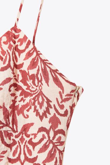 ROBE MIDI RUSTIQUE IMPRIMÉE - Multicolore de Zara - Image 8