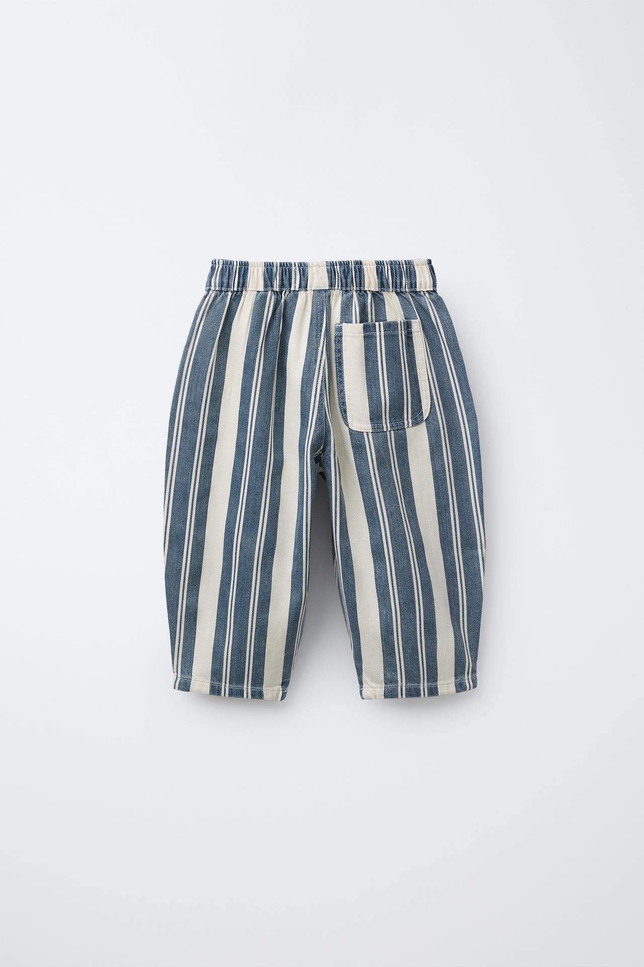 STRIPED BALLOON TWILL PANTS