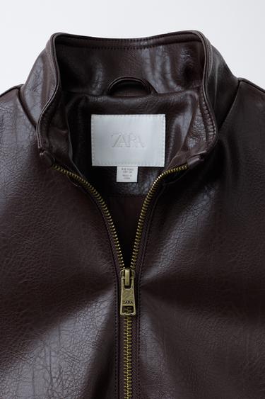 BLOUSON EN MATIÈRE SYNTHÉTIQUE - Marron de Zara - Image 6