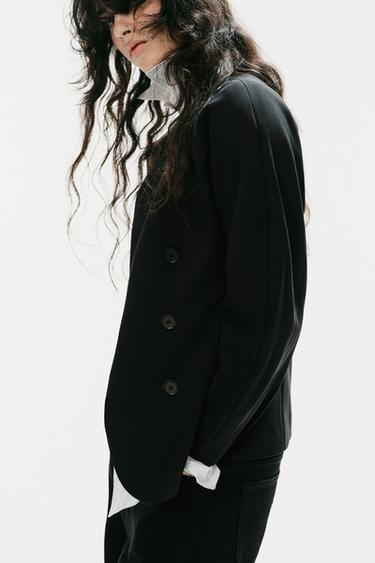 VESTE CROISÉE VOLUME - Noir de Zara - Image 3