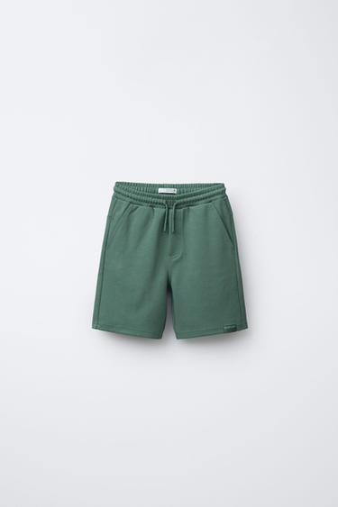 STRAIGHT COMFORT PLUSH BERMUDA SHORTS - Mid-green by Zara - Image 0