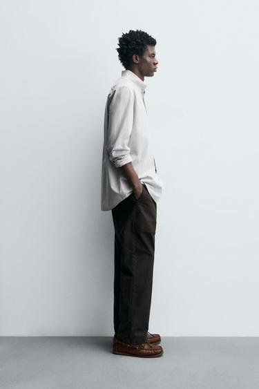 REGULAR FIT CHECK SHIRT - White / Grey by Zara - Image 3