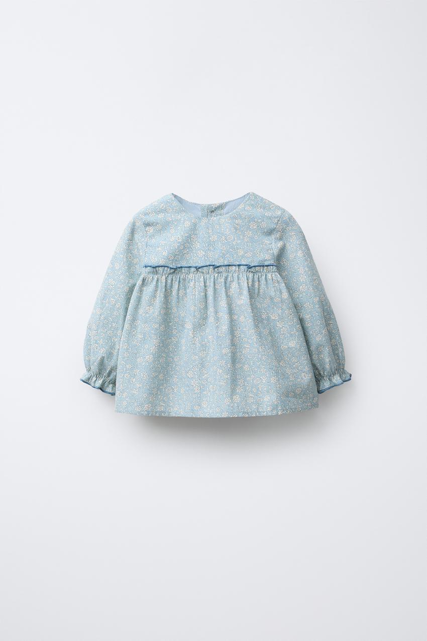 army blue mess dress Adeline Blue Floral Print Smocked Top | Women's Clothing