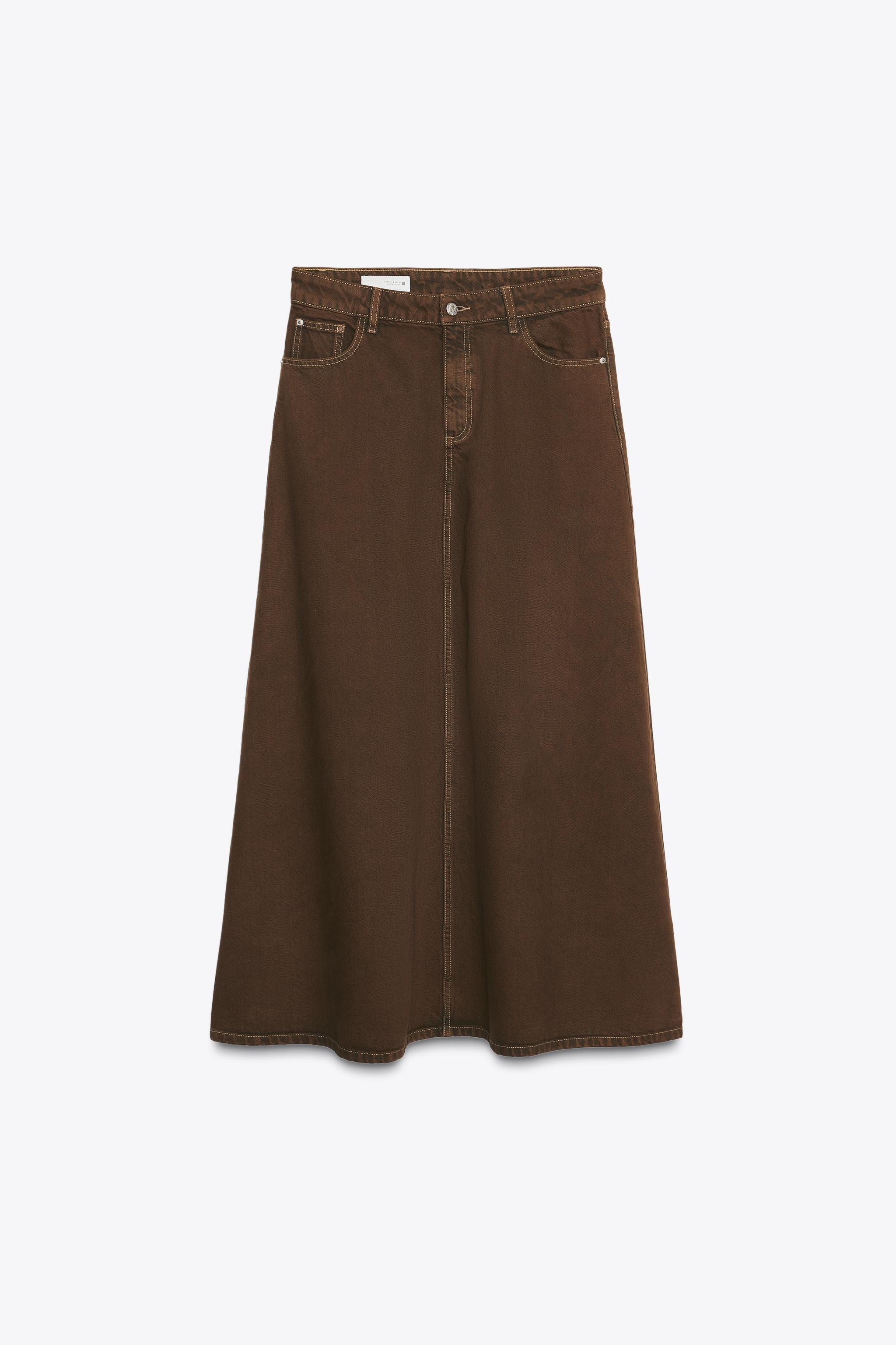 まさ SAIA Z1975 CAPA MIDI DENIM - Marrom | ZARA Brasil