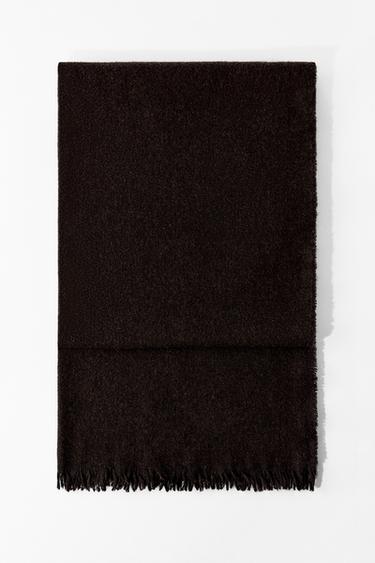 PLAIN SCARF WITH WOOL - Brown by Zara