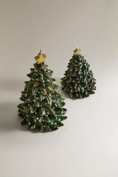 BOUGIE SAPIN DÉCORÉ NOËL - Vert de Zara - Image 1