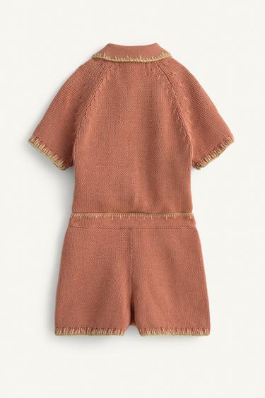 COMBINAISON EN MAILLE À FLEURS BRODÉES POINT DE CROIX ÉDITION LIMITÉE - Tuile de Zara - Image 6