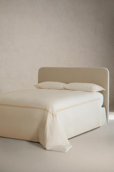 SATEEN DUVET COVER WITH BORDER (300 THREAD COUNT) - Cava by Zara - Image 1