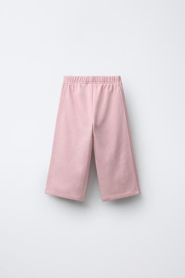 WIDE-LEG TEDDY BEAR PLUSH TROUSERS - Pink by Zara - Image 1