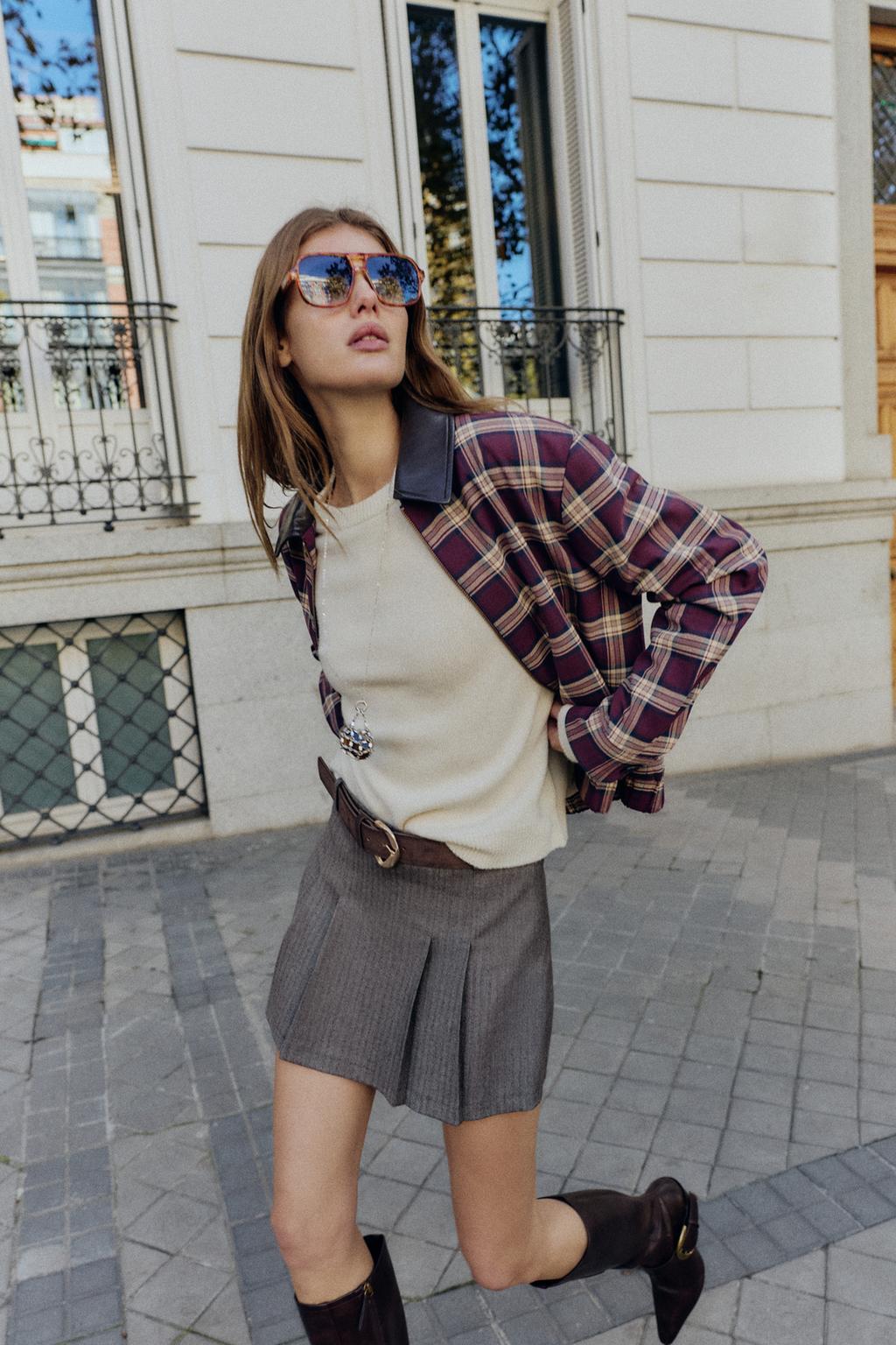 BELTED PLEATED SKORT - image 2