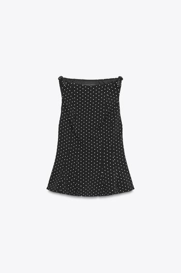 POLKA DOT PEPLUM TOP WITH BOW - Black by Zara - Image 0