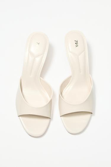 MULE HEELED SANDALS - White by Zara