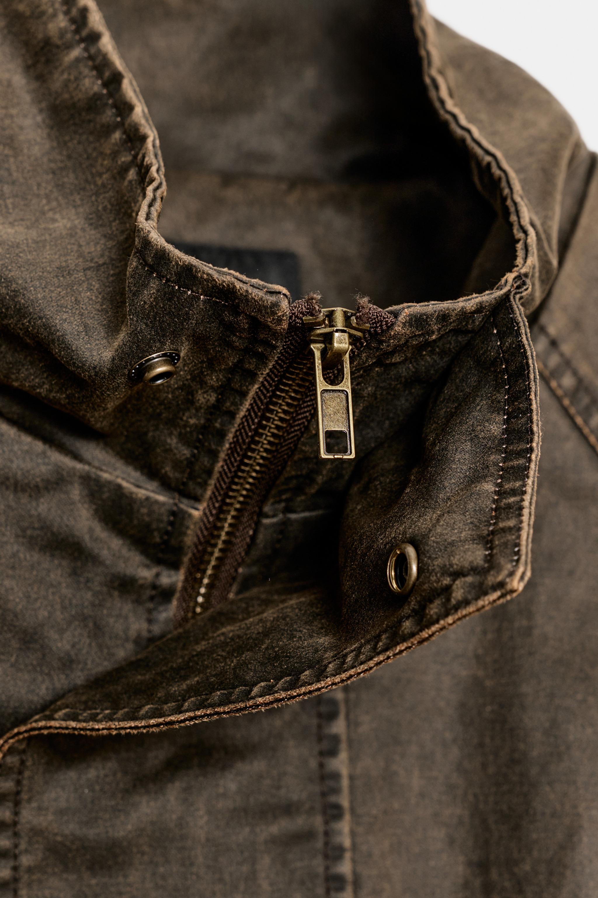 ウォッシュドチェックワックスフィニッシュジャケット - ダーク