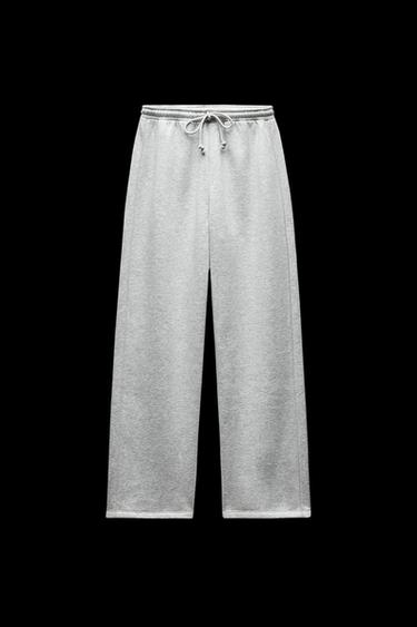 STRAIGHT PLUSH TROUSERS - Grey marl by Zara - Image 0
