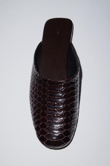 LIMITED EDITION LEATHER MULES - Chocolate Brown by Zara