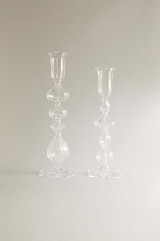 CASTIÇAL DE VIDRO TRANSPARENTE - Cristal da Zara - Imagem 0