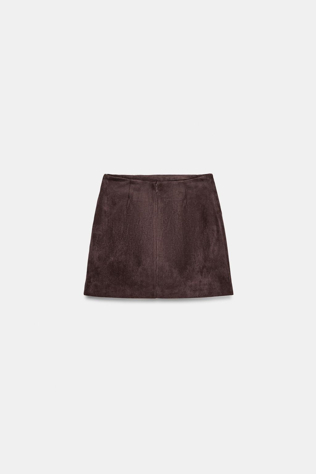 FAUX SUEDE BUCKLE MINI SKIRT - image 2