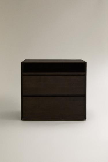 LARGE WOODEN BEDSIDE TABLE - Dark brown by Zara