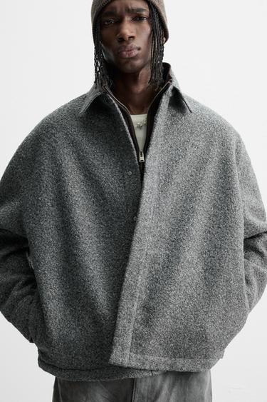 SURCHEMISE EFFET BOUCLÉ - Gris de Zara - Image 4