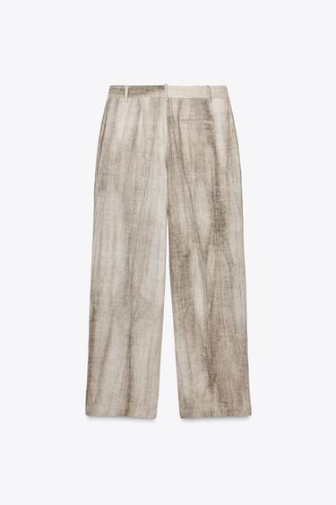 ZW COLLECTION 100% LINEN TIE-DYE BALLOON TROUSERS - Multicoloured by Zara - Image 4